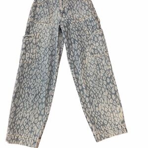 Anthropologie Blue Patterned Flare Jeans